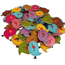 Wooden Bird Buttons x20 Sewing