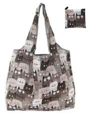 Cartoon Cats Foldable Shopping Bag Reusable - Eco Friendly