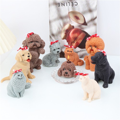 Dog candle mold - 3d, silicone