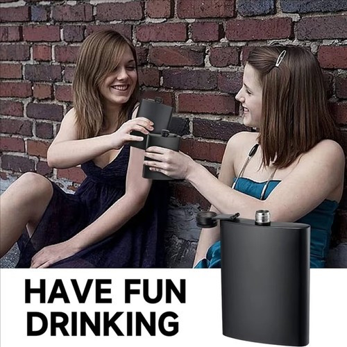 Flat hip flask - flat, oz