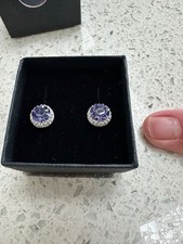 H Samuel Birthstone Earrings - February purple stone