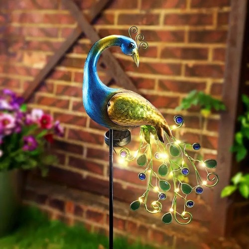 Metal peacock lawn decor - peacock,