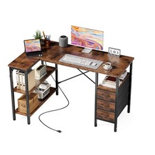 L Shaped Desk with Shelf