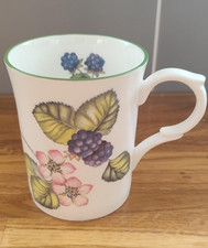 Vintage Kingsbury Blackberry Mug fruit, leaves & blossom. Fine Bone China.