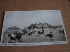 Beach Cleveleys Vintage Postcard Hood & Co Advertising on Back Lancashire