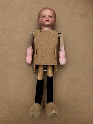 Antique wooden walking - antique, doll