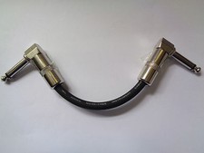1 X 20cm HAND BUILT STUDIO QUALITY RIGHT ANGLE  PATCH LEAD FOR GUITAR