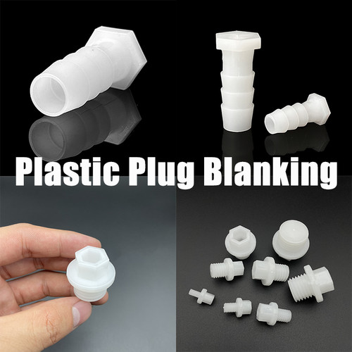Barbed threaded plastic plug - plastic,