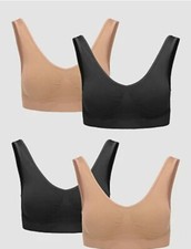 Rhonda Shear Seamless Ahh Bra  QVC  4 Pack BLACK / NUDE  Small   RRP £54.99 NEW.