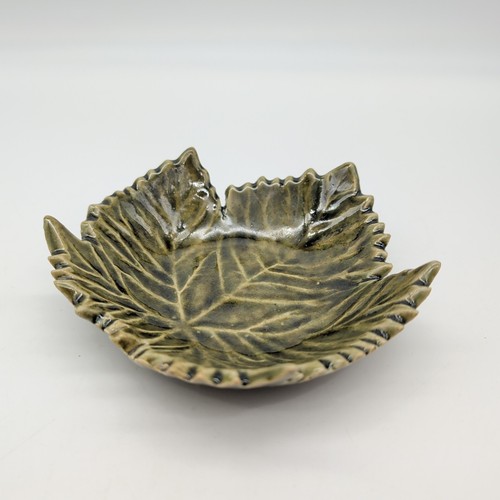 Handmade leaf shaped - leaf, stoneware