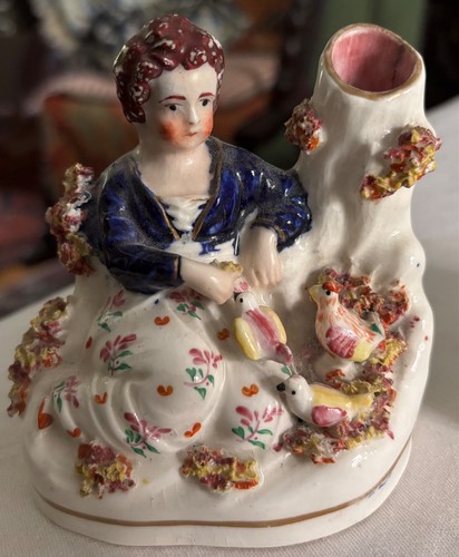 19c staffordshire figure girl - staffordshire,