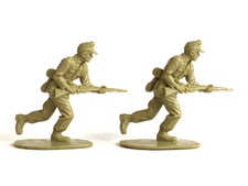 2 x AIRFIX. 1970's WWII GERMAN AFRIKA KORPS PLASTIC SOLDIERS. 1/32 ORIGINALS