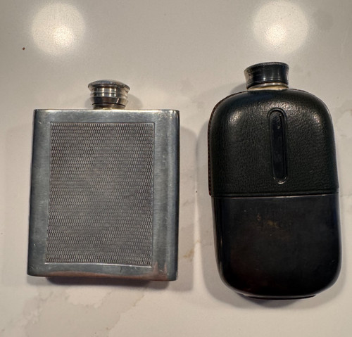 Vintage antique hip flasks - antique,
