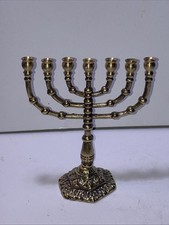 Vintage Brass Small Menorah 7