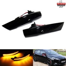 2 Black Side Mirror Indicator LED Repeater Light For Ford Focus II III Mondeo IV