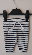 Next Jogging Bottoms Leggings 0-1 Month Baby Boys White Blue Striped Pocket Ties