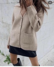 Zara Knit Cardigan With Golden