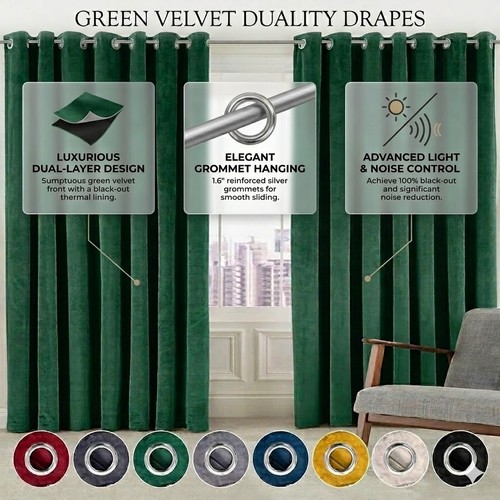 Long velvet curtains - long,