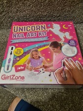 GirlZone Unicorn Nail Art Kit, 16-Piece Nail Art Set for Girls Nail Studio