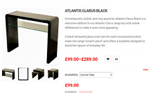 Atlantis Clarus High Gloss Black Large Console Table
