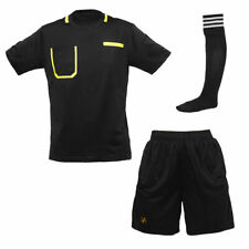  Football Referee Kit Shorts Shirt Socks Uniform  Referee Black 