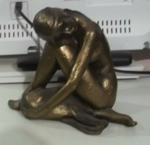 Naked bronze effect lady - naked,