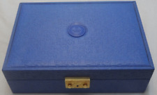 GENUINE ROLEX WATCH JEWELRY BOX IN BLUE 51.00.01 -  KEY WITH TAG - Few issues