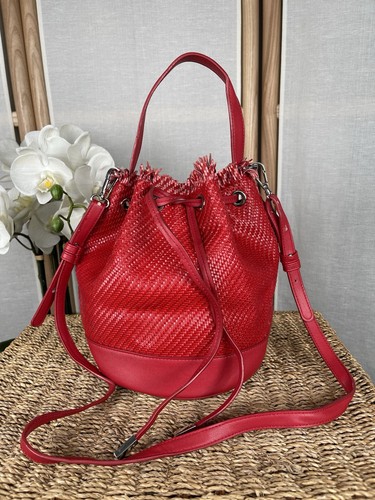 Zara red woven - , bag