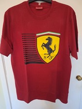 Ferrari Red T Shirt With Yellow Logo In A Men's Size XL RRP£63