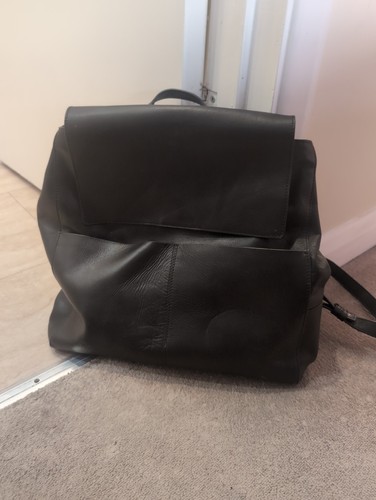 Black real leather - black,