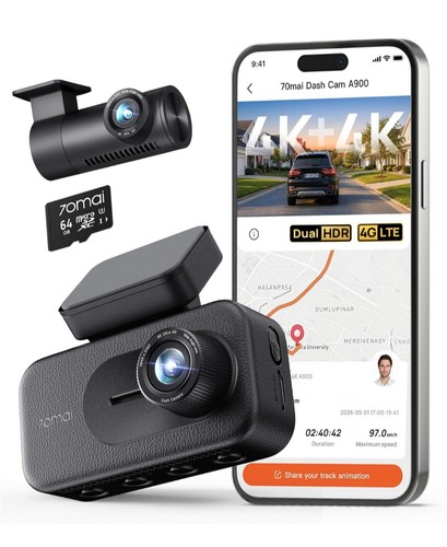 70mai dash cam front - front, rear