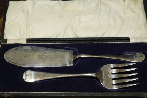 Antique cased epns fish - antique,