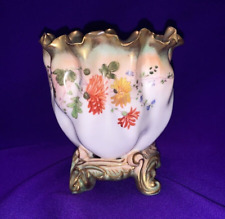 Antique Moore Brothers Bros Hand Painted Flowers  Vase