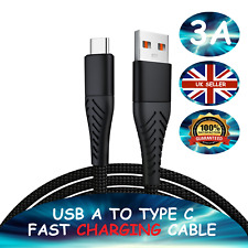 USB A to Type C Cable 3A Fast Charger Braided 1M 2M for Android Samsung Lead
