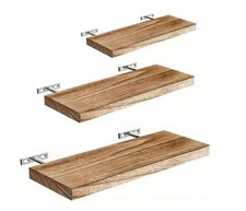 Floating Shelve Set Of 3 Wall Mounted Easy Fit Bedroom Office Décor Wall Rustic
