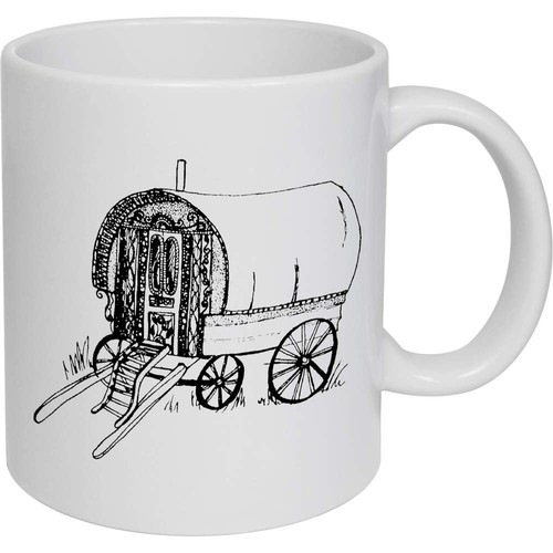 Romany caravan ceramic - ceramic, mug