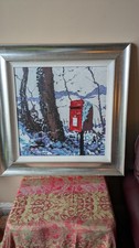 Snowy Postbox Limited Print by Timmy Mallet Signed Framed Mounted Free P&P