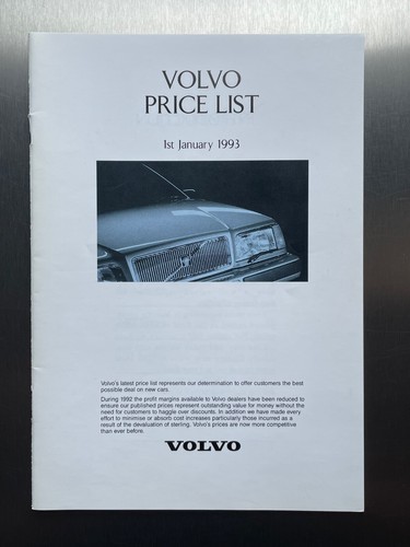 Volvo price list - price,