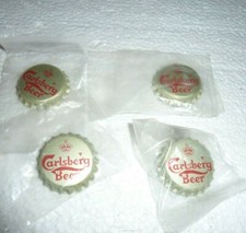 LOT OF 4 CARLSBERG BEER BOTTLE