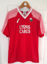 BARNSLEY FC SCORE DRAW RETRO LYONS CAKES 1988/89 HOME SHIRT  RARE VGC  M  41'