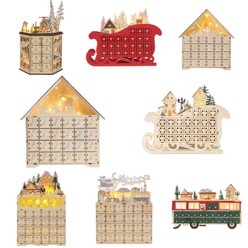 Wooden advent calendar with - wooden,
