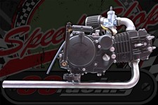 Honda C90 Race Exhaust front