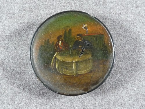 Antique round covered - covered, paper