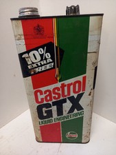 Vintage Castrol GTX Liquid Engineering Oil Can. Quite Rare With Oil Drip.
