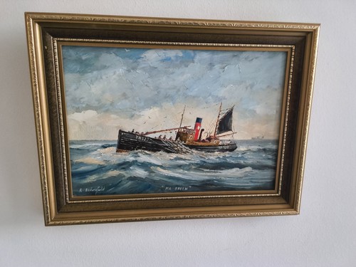 Oil painting fishing - painting, of