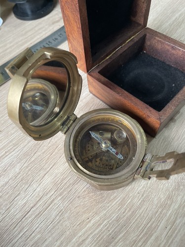 Golden brunton brass compass - brass,