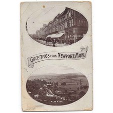 NEWPORT Mon, Multiview, High Street & Alteryn View, RP Postcard by Tuck