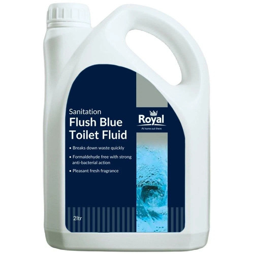 Blue flush toilet - blue, fluid
