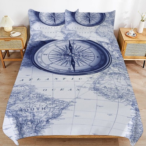 Blue nautical anchor duvet - blue,