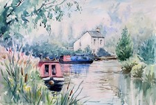 Duke's lock Oxford canal boats